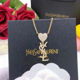 Yves Saint Laurent YSL New Sacred Heart Shaped Diamond Necklace(2 CP)-2060