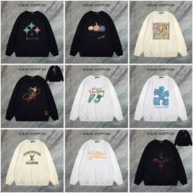 Louis Vuitton LV graphic print text embroidered sweatshirt-4405